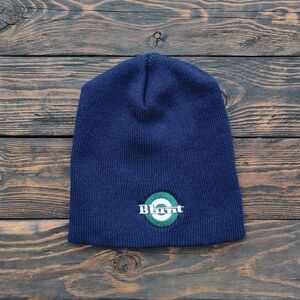 BLUNT Navy Blue Embroidered TOBOGGAN KNIT VINTAGE BEANIE SKULL CAP HAT SK8 Skate